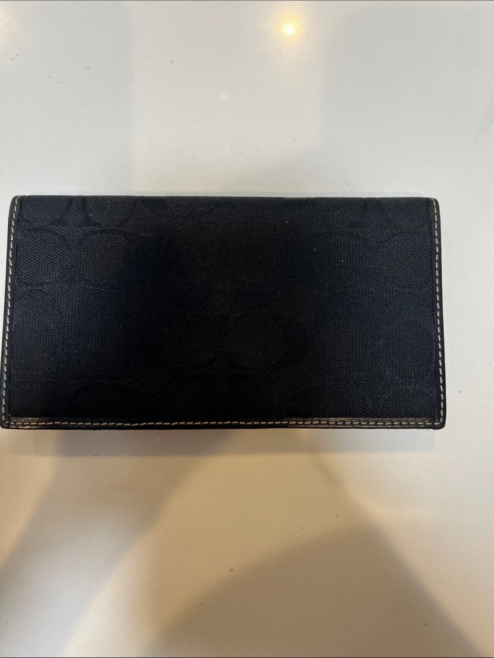 Black Signature Canvas Long Wallet